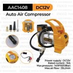 Mini Air Compressor (DC 12V) INGCO AAC1408 - Pompa Kompresor Mini Ban Mobil
