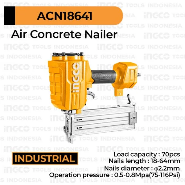 Air Concrete Nailer (18-64 mm) INGCO ACN18641 - Mesin Alat Paku Tembak Angin Beton