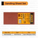 5-Pcs Palm Sander Sheet INGCO AKFS140102 Isi Kertas Refill Amplas Kotak