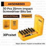 30-Pcs Impact Screwdriver Bits Set INGCO AKSD68303 - Mata Bor Obeng Plus Minus Getok Ketok