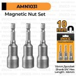 3-Pcs Magnetic Nut (10 mm) INGCO AMN1031 Adapter Converter Kunci Sok Mata Bor Roofing Rofing Rufing