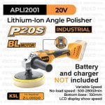 P20S Brushless Angle Polisher (2800rpm) INGCO APLI2001 Mesin Poles Body Cat Mobil