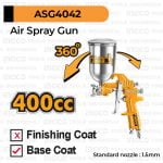Air Spray Gun (360ç) 400 ml INGCO ASG4042 Cat Semprot Tabung Putar Atas/Bawah cc