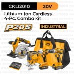 P20S Cordless 4-Combo Kit INGCO CKLI2010 - Paket Bor Gergaji Serkel Obeng Driver Circular Saw Set