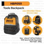 Tools Backpack (20 kg) INGCO HBP0101 - Tas Ransel Bag Alat Perkakas Tukang Teknisi