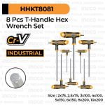 8-Pcs T-Handle Hex Wrench Set (T2-T10) INGCO HHKT8081 Kunci L Gagang Model T