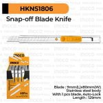 Box Cutter Small (9 mm) INGCO HKNS1806 - Knife Blade Kecil 9mm Retract Retractable