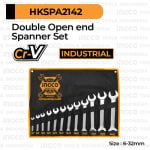 12-Pcs Double Open End Spanner Set (6-32 mm) INGCO HKSPA2142 Paket Kunci Pas 2-Sisi