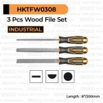 3-Pcs Wood File Set (8") INGCO HKTFW0308 - Paket Kikir Tukang Kayu Pengrajin Ukir Inch