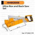 Mitre Box & Back Saw Set INGCO HMBS3008 - Gergaji Miter Sudut Pigura Edge Manual