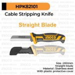 Cable Stripping Knife (Straight 8") INGCO HPK82101 Pisau Lurus Kupas Pengupas Kabel Stainless Steel