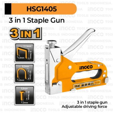 Степлер мебельный строительный 3 в 1 ingco hsg1405