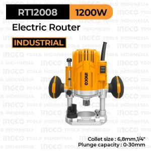 Electric Wood Router (1/4" 0-30mm) INGCO RT12008 - Mesin Profil Profiling Profiler Kayu