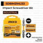 10-Pcs Impact Screwdriver Bit (PH2+SL6) INGCO SDBIM21HL133 Mata Bor Obeng Getok Ketok Magnet