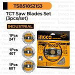 3-Pcs TCT Saw Blades (7 1/4"/185mm) INGCO TSB51852153 Mata Gergaji Serkel Circular Inch