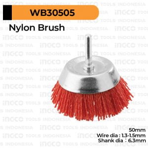 Nylon Cup Brush (Bor 2") INGCO WB30505 - Sikat Mangkok Abrasive Plastik Nilon