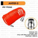 Spiral Air Hose (15 M) INGCO AH1151-3 - Selang Pneumatik Angin Pneumatic Kompresor Recoil Meter