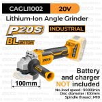P20S Brushless Angle Grinder (4") INGCO CAGLI1002 Mesin Gerinda Grenda Gurinda Tangan 4 Inch Inci