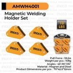 4-Pcs Mini Magnetic Welding Holder INGCO AMWH4001 - Paket Siku Magnet Las Arrow Kecil Mini Set