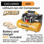 P20S Air Compressor (6L 135Psi) INGCO CACLI2003 - Kompresor Angin Baterai Portabel Portable