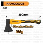 Axe (600g) INGCO HAX0206008 - Kapak Kampak Baja Gagang Fiber Fiberglass Karet