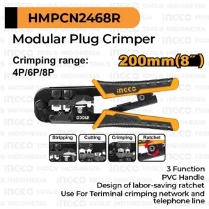 3-in-1 Modular Plug Crimper 8" (RJ45-RJ11) INGCO Tang Crimping Network